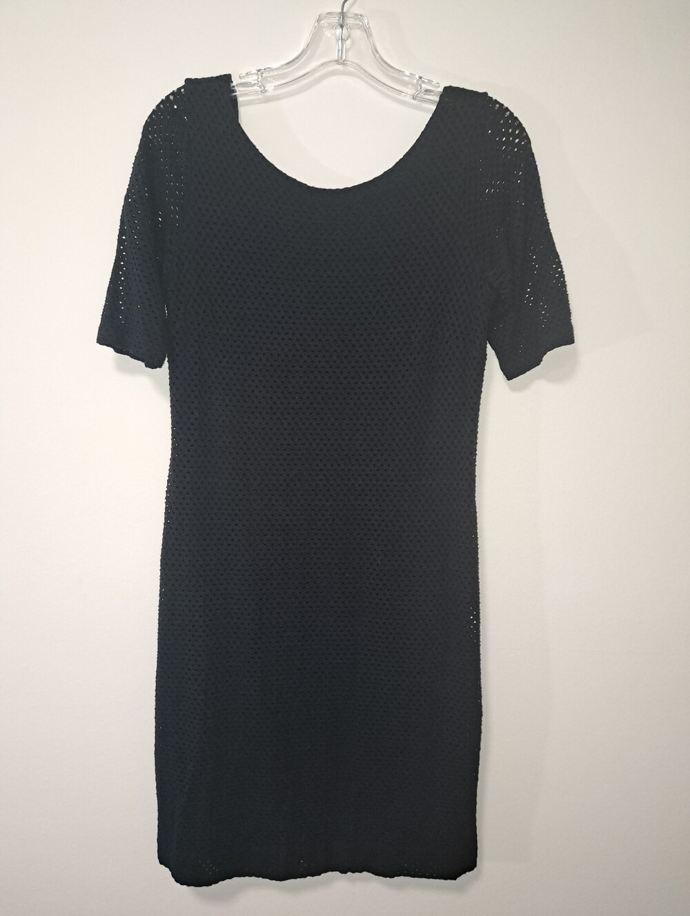 Banana Republic Eyelit Dress Womens Size 8 Black Lined Shift Dress